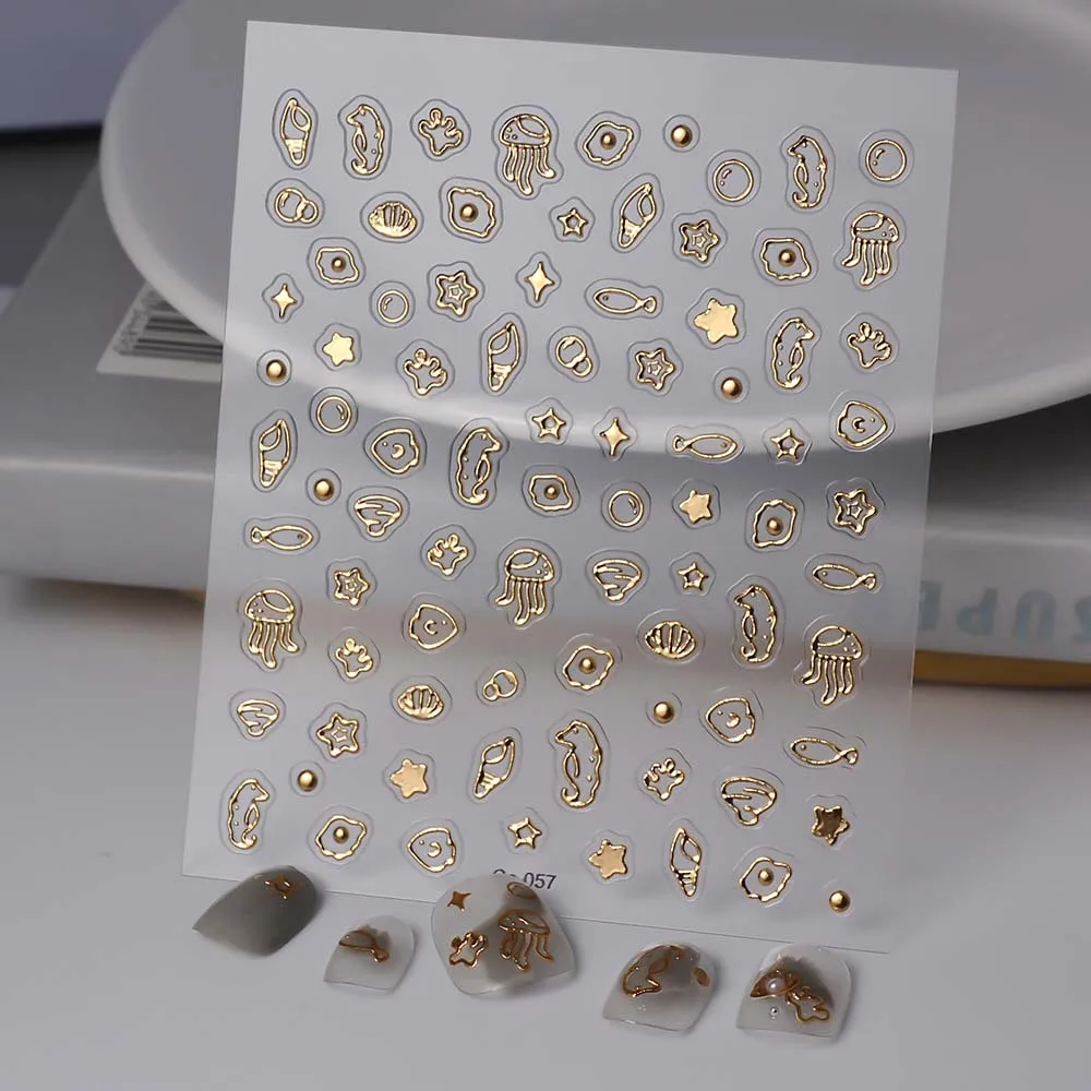 コンチスターオーシャンネイルステッカー 海のクラゲ イルカ ジェリー オーシャンネイルデカール ブロンズネイル用品 オーシャンネイルデコレーション