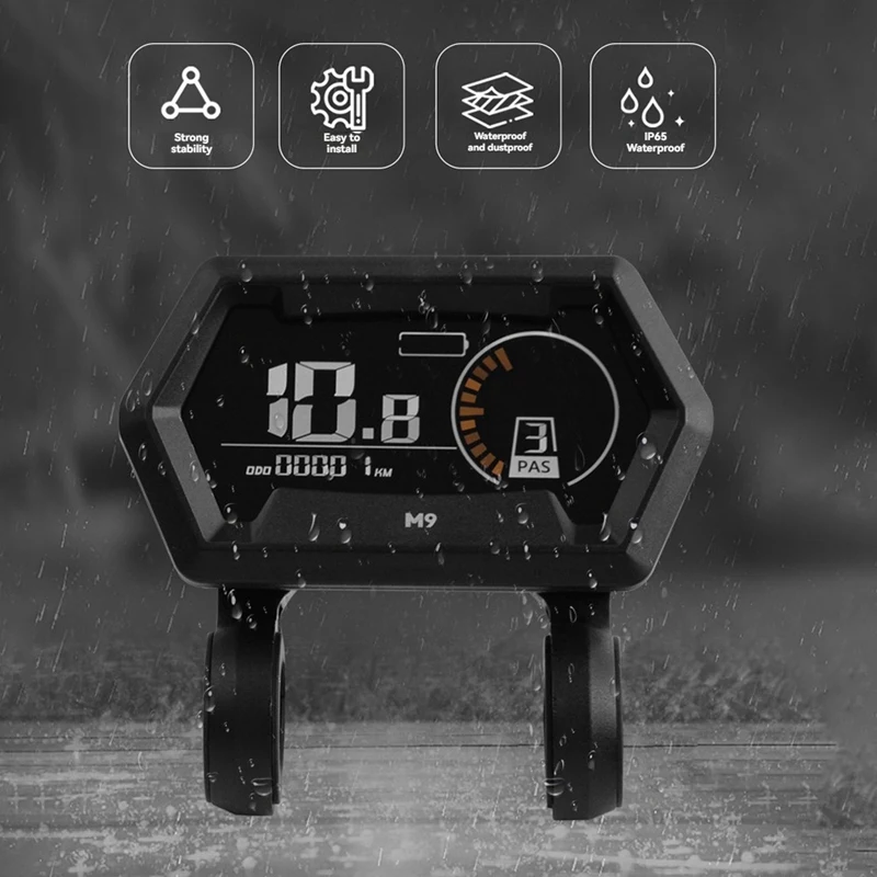 M9 Electric Bicycle LCD Display 24V-72V Electric Scooter LCD Color Meter For Snowmobile LCD Speedometer Waterproof 5PIN