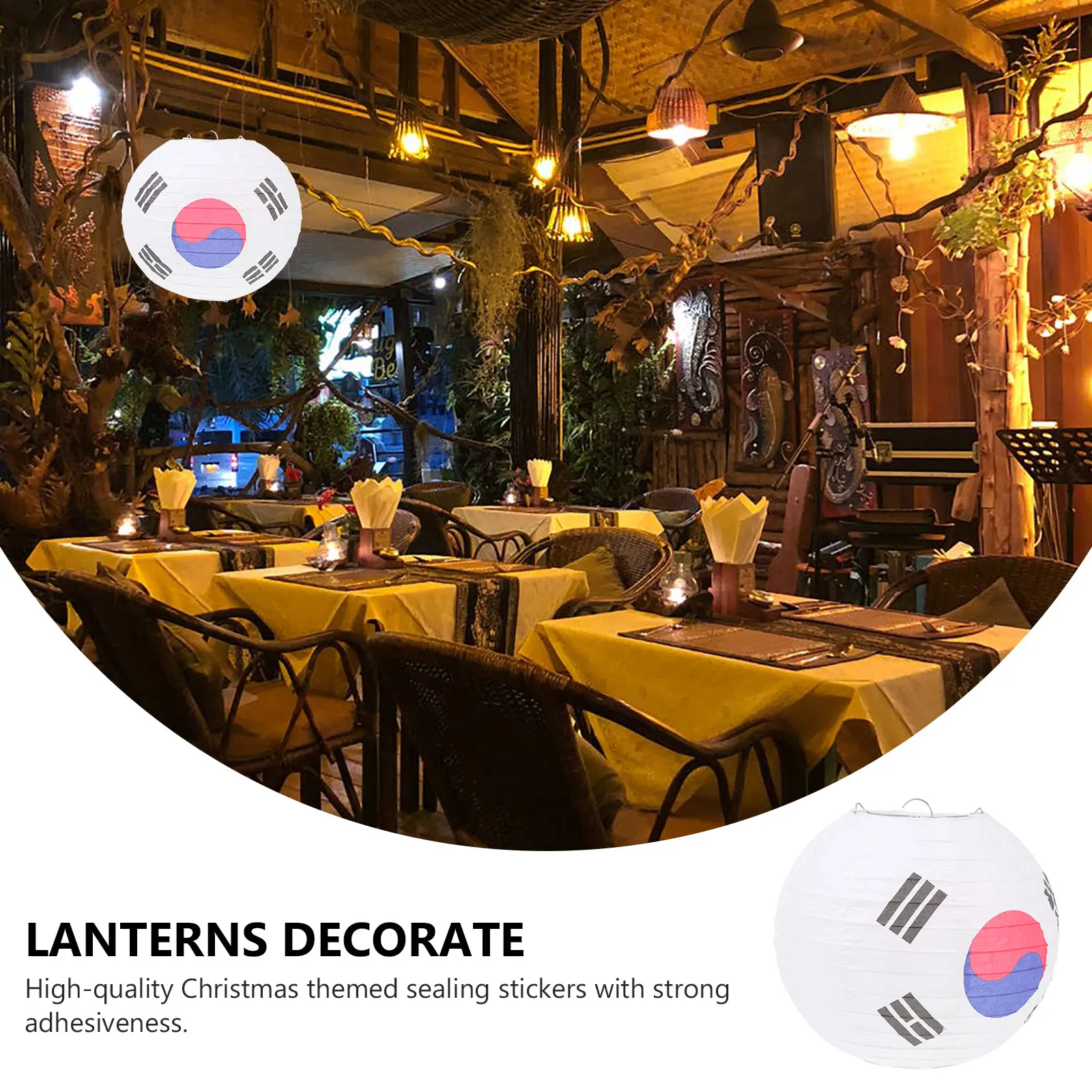 

4pcs Korean Taegukgi Lanterns 8 Inch Diameter 20CM Party Lanterns Decorative Paper Festive naments for Home Party