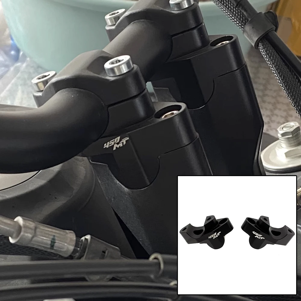 Image of Für CFMOTO 450MT 450MT MT450 2024 2025 Motorrad Clamp Mount Griff Bar Riser Bewegen Zurück Teile Lenker Riser Up
