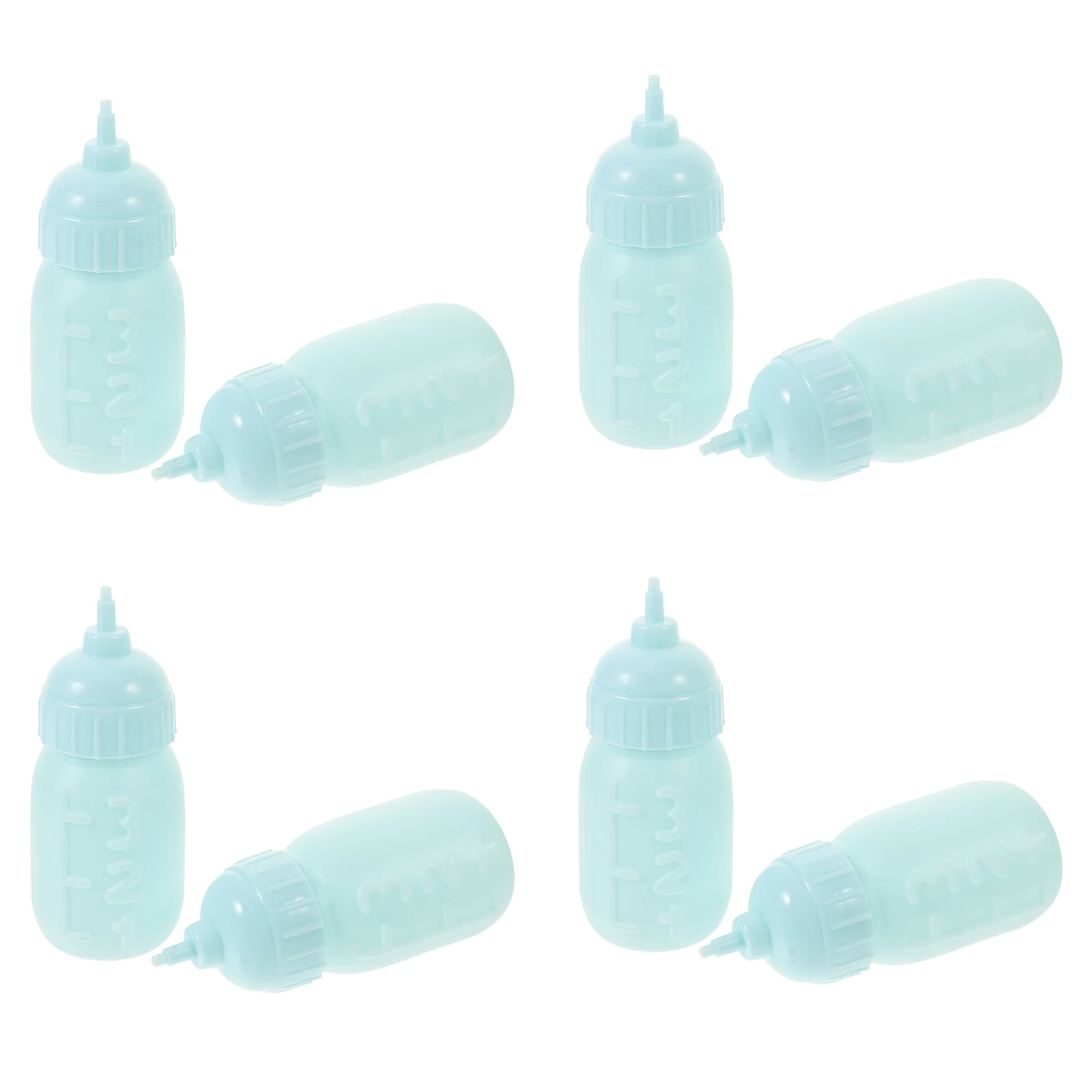 

10 Pcs Juice Bottles Baby Mini Miniature Milk Accessories 1030X450X450CM Sky-blue Kids Pretend House Toy Child