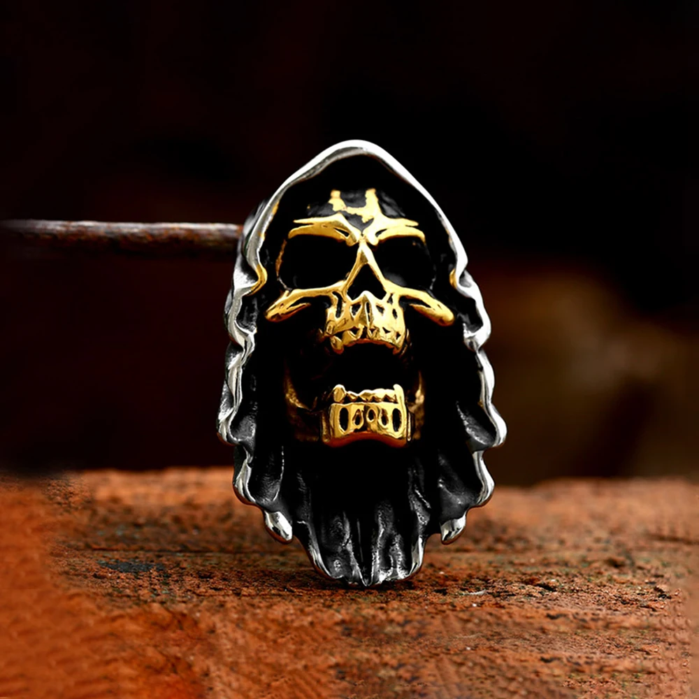 Nieuwe Mode Retro Grim Reaper Schedel Hanger Gothic Roestvrij Staal Creatieve Schedel Ketting Mannen Vrouw Sieraden Geschenken Groothandel