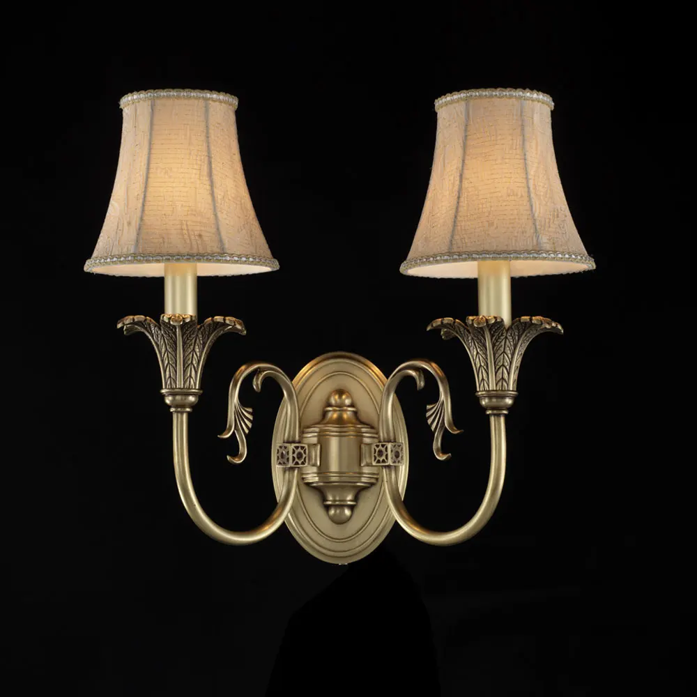 

VH Factory-customized All-copper Fabric Lampshade Antique Wall Lamps, Decorative Wall Lamps for Living Rooms and Studies