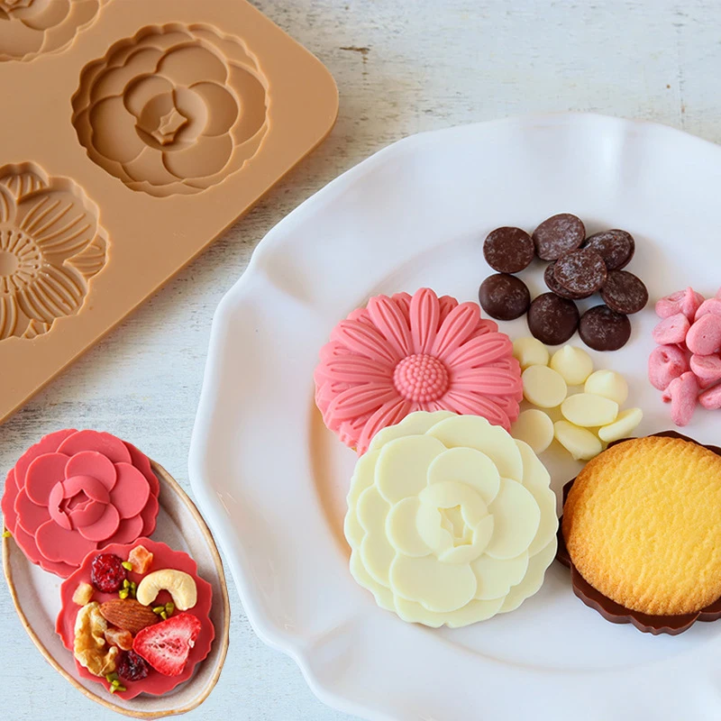 

Cute Daisy Flower Cookie Cutter Frame Pastry DIY Silicone Mold Baking Tools Party Decoration Supplier Nut Chocolate Mold