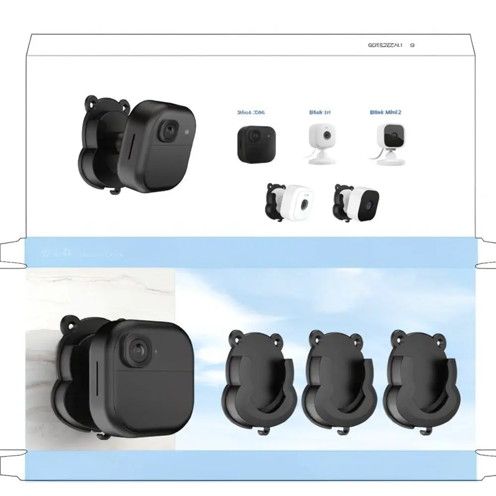 Security Camera Wall Mount For Blink Series Holder Sturdy ABS Base Adjustable Bracket Drill Adhesive Setup Black