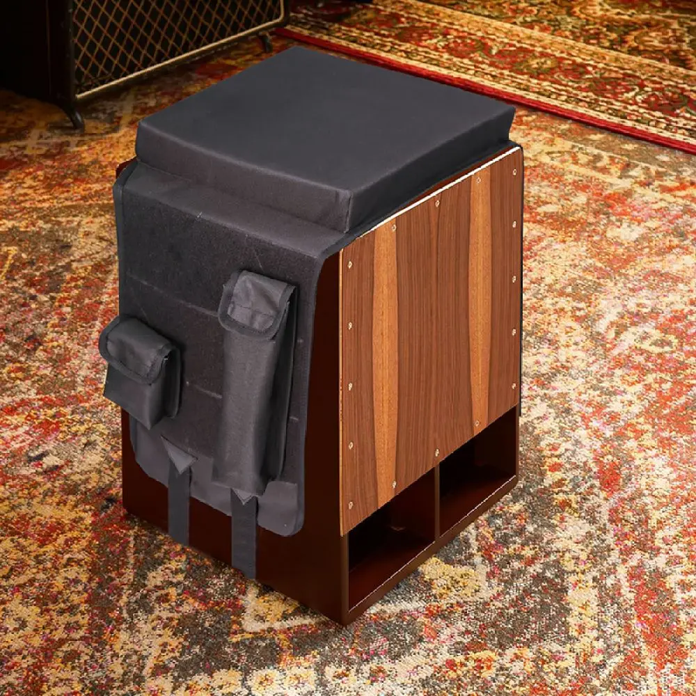 Cajon Drum Seat Accessory Percussion Box Cushion With Storage Pocket Comfortable Modern Instrument Support Pad Black