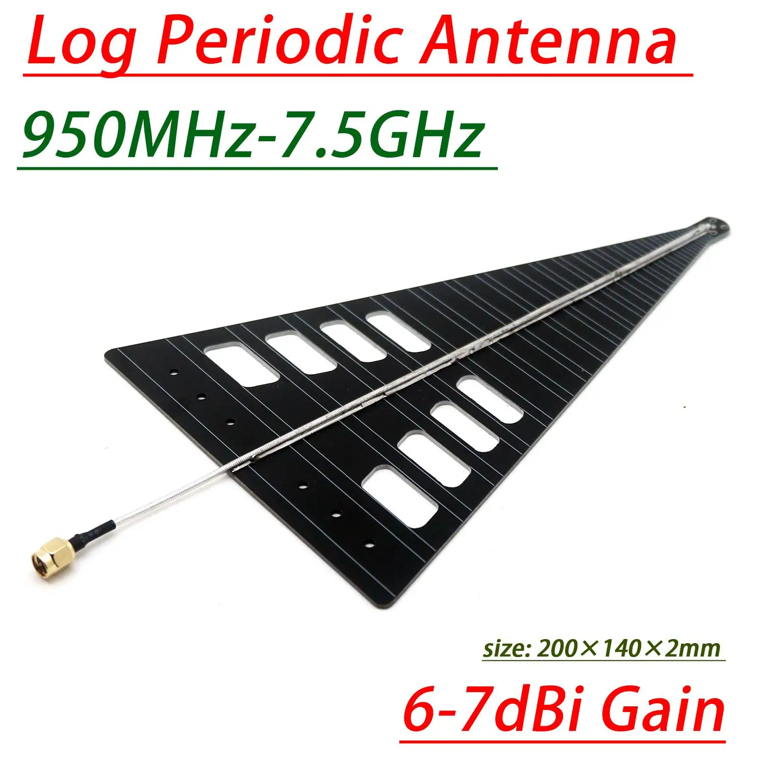 950M-7.5G UWB Log Periodic Antenna Directional UHF SHF Broadband Antennas F/ RF Radio Receiver Transmitter WIFI 2.4G 5G 5.8G ANT
