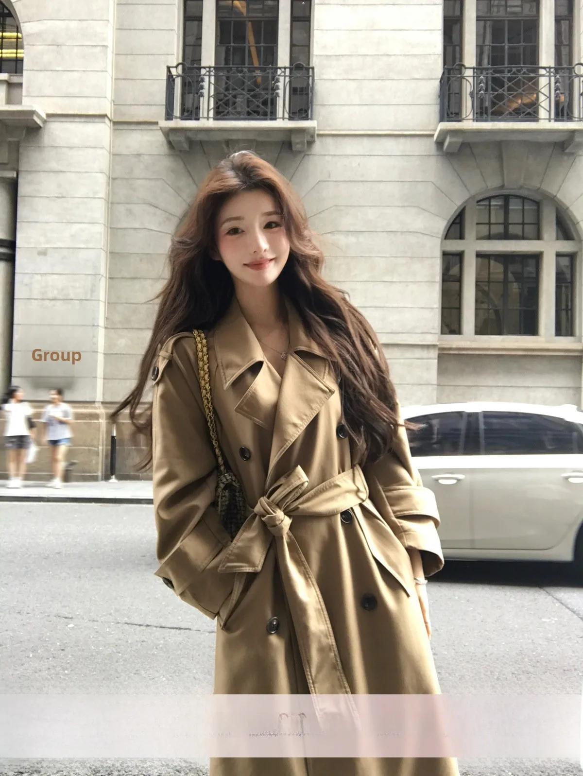 

Женское пальто YOLI цвета хаки, повседневная ветровка в корейском стиле, свободный крой, длинный рукав