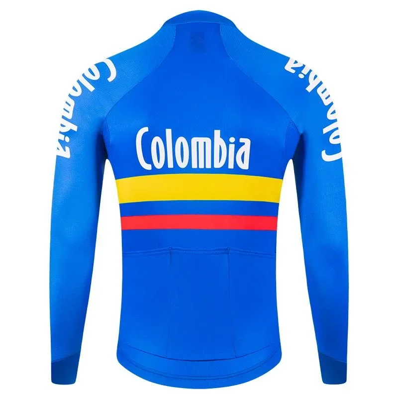 SPRING SUMMER 2024 COLOMBIA NATIONAL TEAM Cycling Jersey Long Sleeve Bicycle Clothing With Bib PANTS Ropa Ciclismo