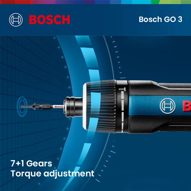 Bosch go 3 Electric Screwdriver Forward And Reverse Rotation  7+1 Gear Torque Adjustment Intelligent LED Lights Mini Hand Drill