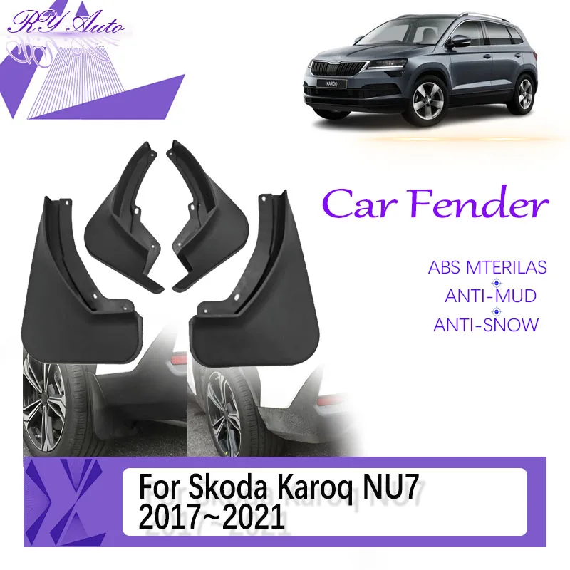 

Car Mud Fenders For Škoda Karoq NU7 2017 2018 2019 2020 2021 Anti-splash Door Guard Mudflaps Flap Exterior Part Auto Accessories