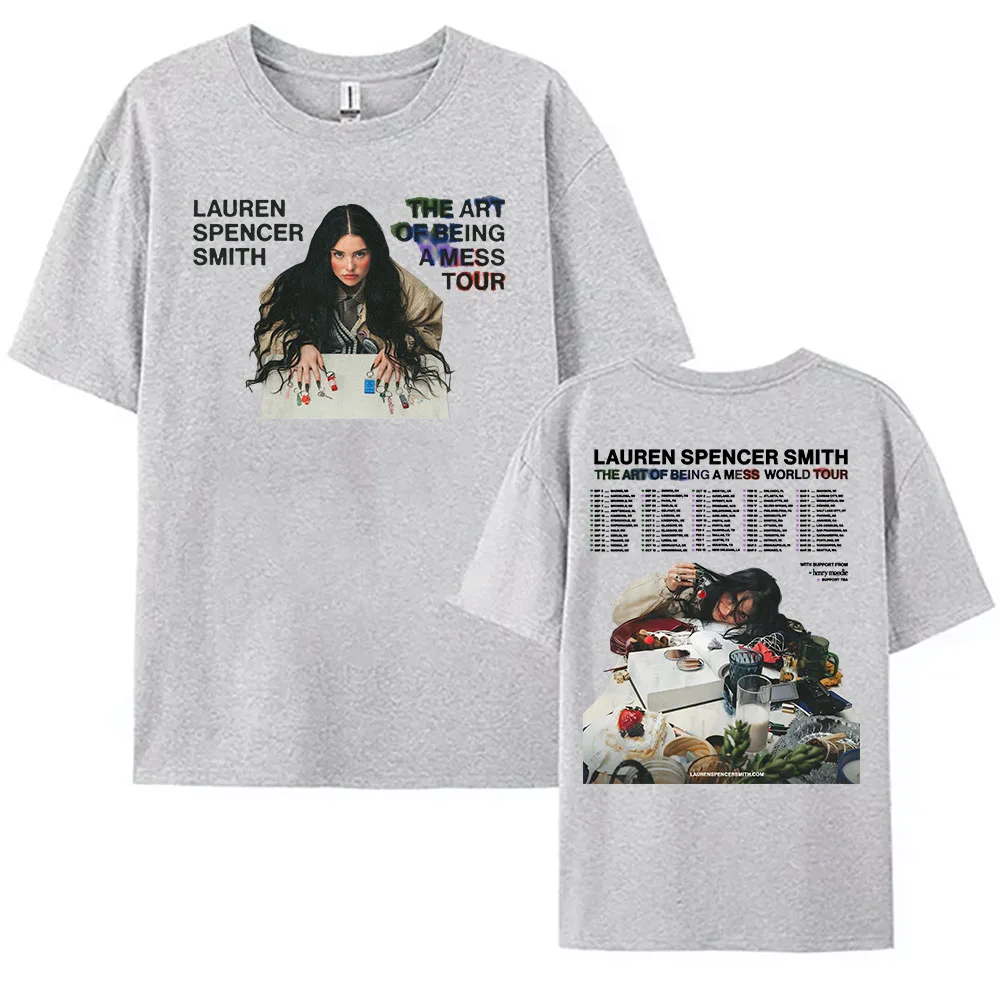 فن كون جولة فوضى 2025 تي شيرت لورين سبنسر سميث الجرافيك التي شيرت القطن قصير الأكمام الإناث تي شيرت الصيف لينة المحملة