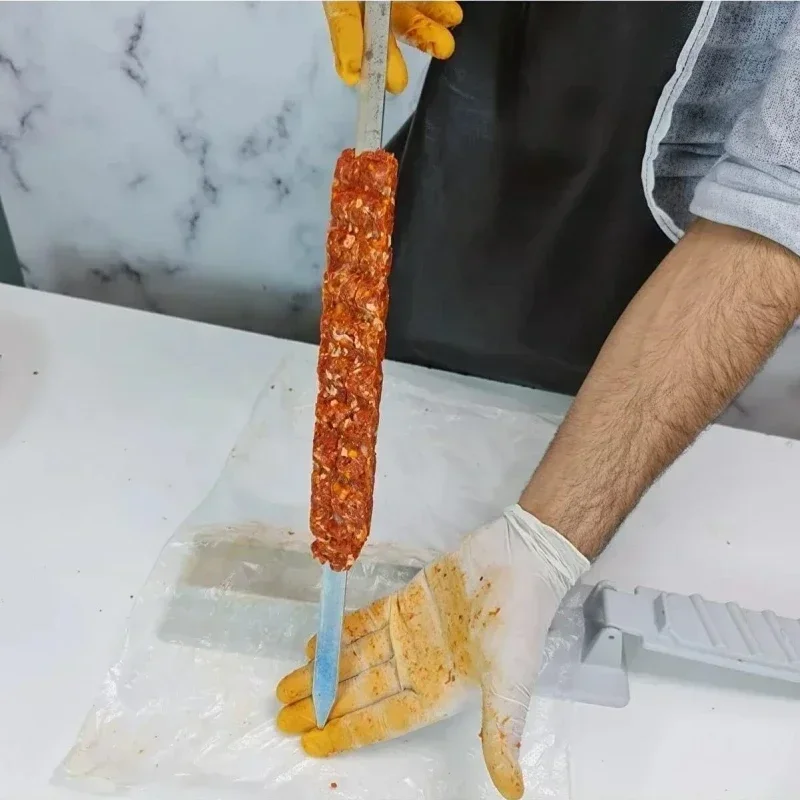 New Single Row Kebab Maker Bbq Meat Skewer Machine Kebab Press Maker Reusable Plastic Bbq Skewer Maker Kebab Preparation BBQ Too