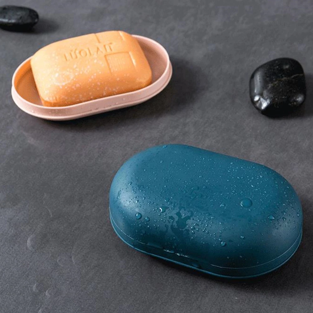 Drain Soap Box 11.2×7.5×3.8cm Anti-falling Thick Anti-smashing Delicate Portable Soap Dishes Soap Soap Box Creative Pp