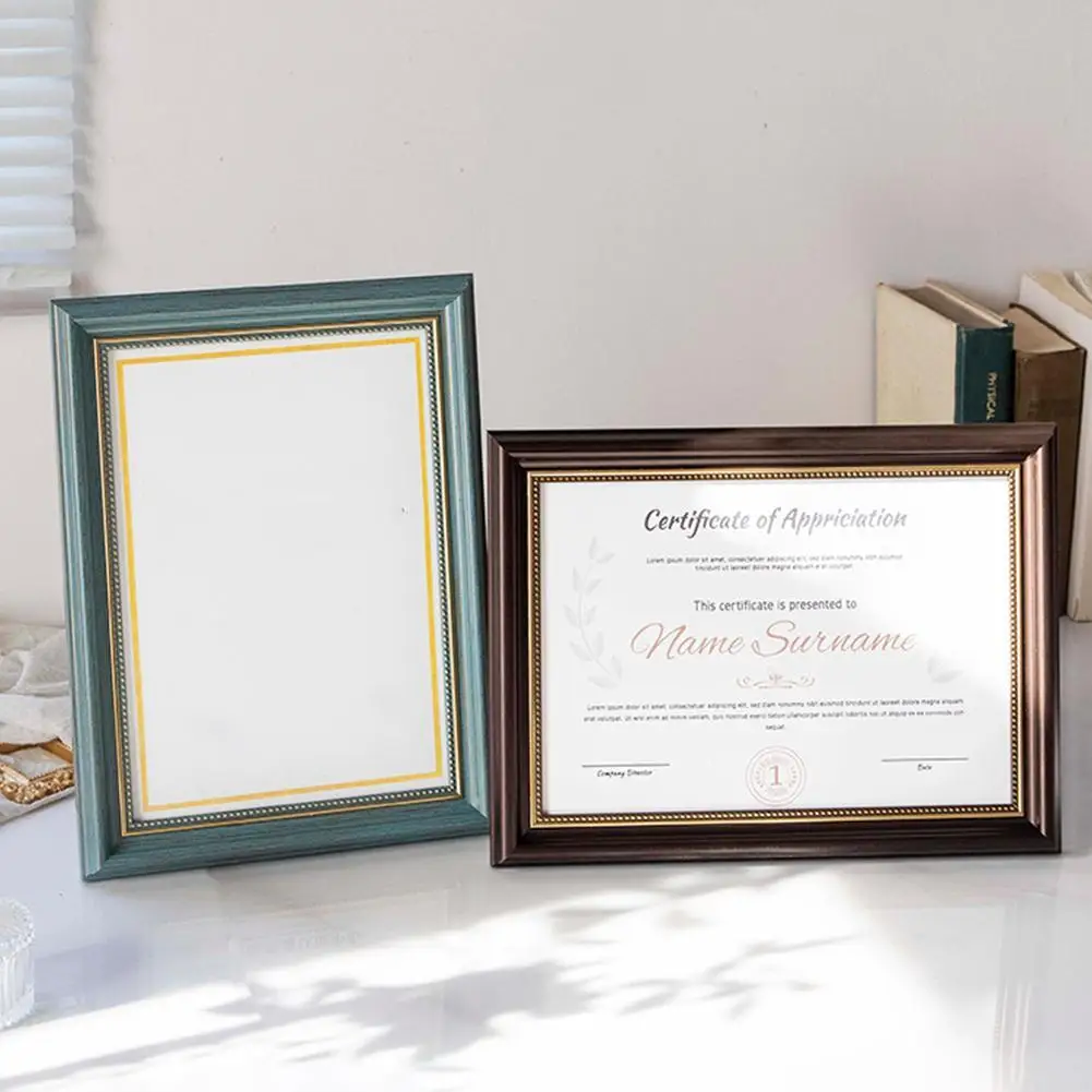 21X29.7CM  Resin Certificate Document Picture Frame Diploma Display Frame Double Faced Structural Stability For Home Decoration