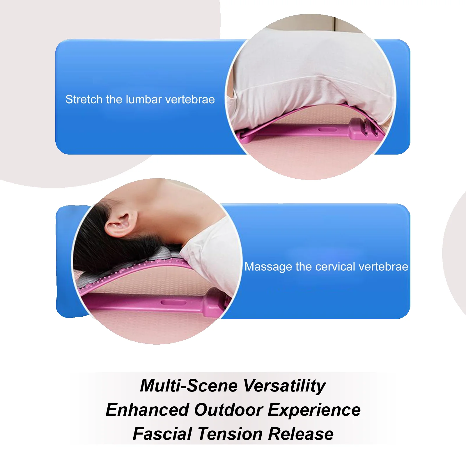 Home Back and Lumbar Stretching Device Yoga Fitness Waist Stretching Massager Back Exercise Traction Back Opening Device