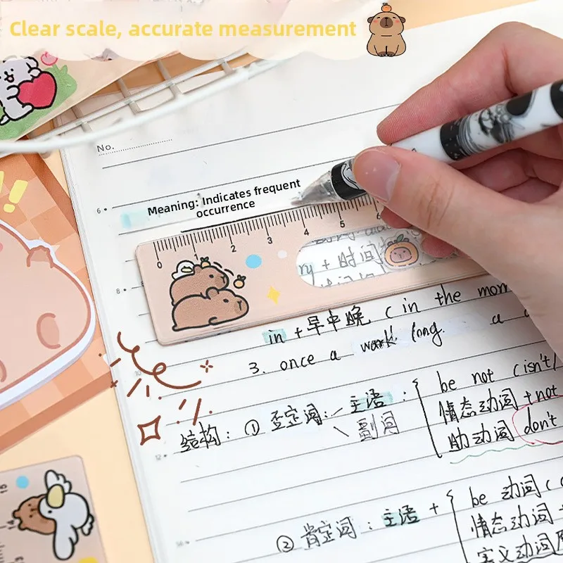 Cute Cartoon Capybara Ruler Creative Student Heart aking Joy 5cm Straight Ruler Personalized DIY Sewing Home Fabric view 4