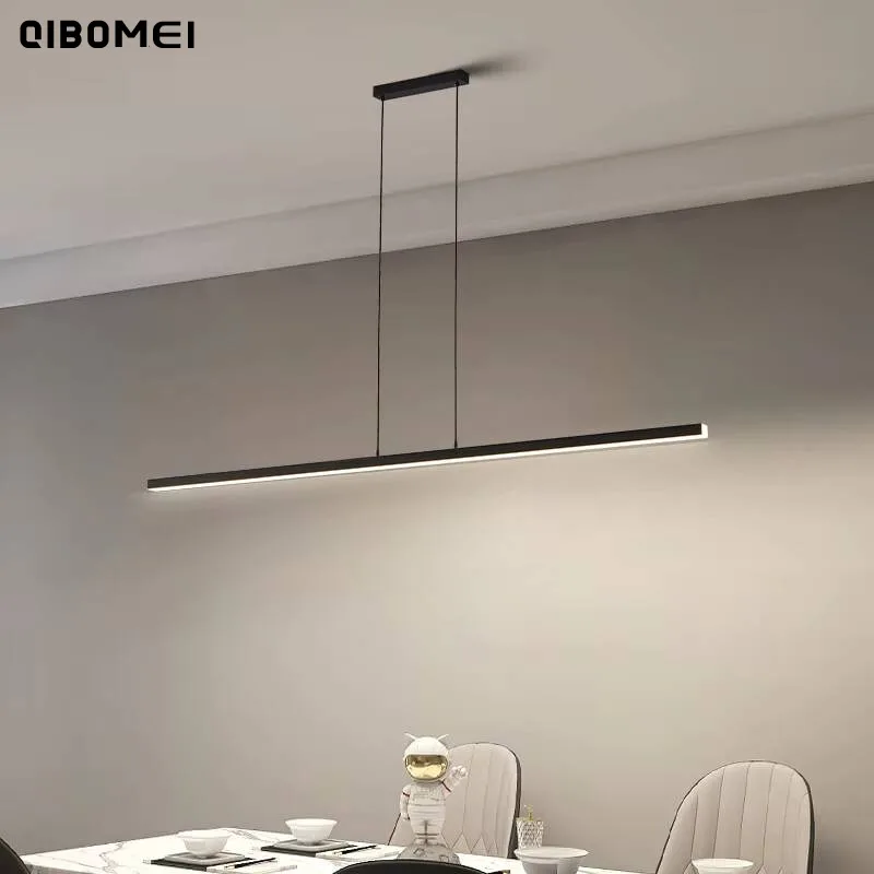 Luces colgantes Led simples de una palabra para restaurante, mesa de comedor larga moderna, candelabros de isla para Bar, decora