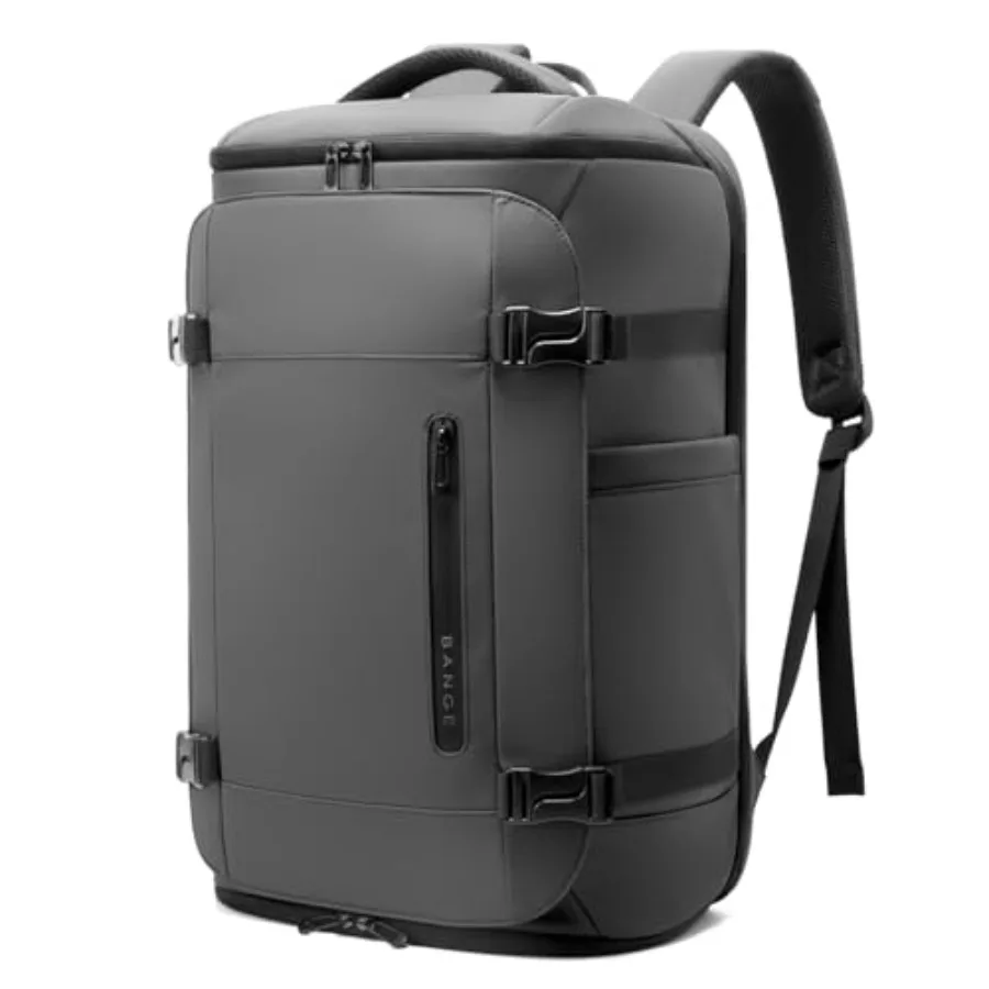 

Большой дорожный рюкзак для ноутбука 40 л с держателем для бутылки, подходит для ноутбуков 17,3 дюйма, черный нейлоновый рюкзак для походов и деловых поездок