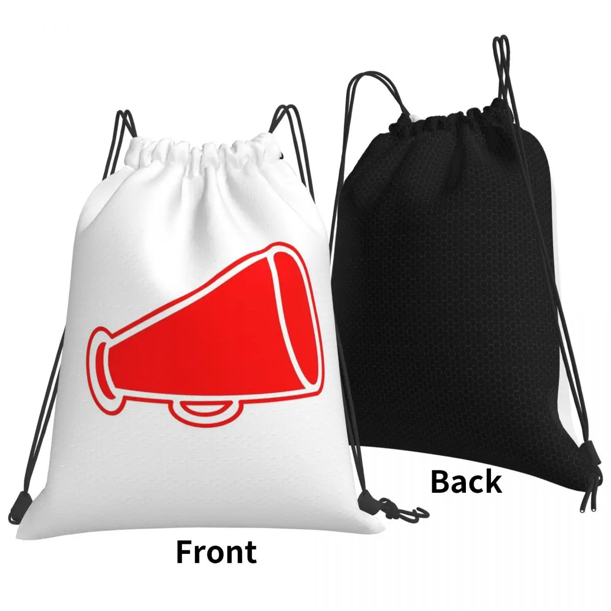 

Red Cheerleader Megaphone Backpacks Fashion Drawstring Bundle Pocket Sports Bag Book Bags for Man Woman Students