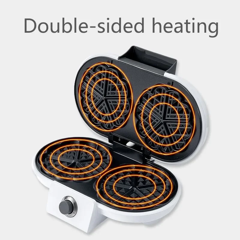 Household Love Waffle Maker, Sandwich Maker, Multifunctional Double Plate Waffle Maker Heating Electric Cake Pan Breakfast Maker