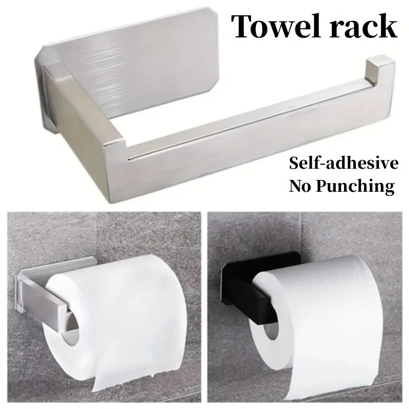 

1PC Stainless Steel & Sturdy Toilet Roll Holder Stick Vertically or Horizontally Tissue Paper Holder Wall Mount Storage Stand