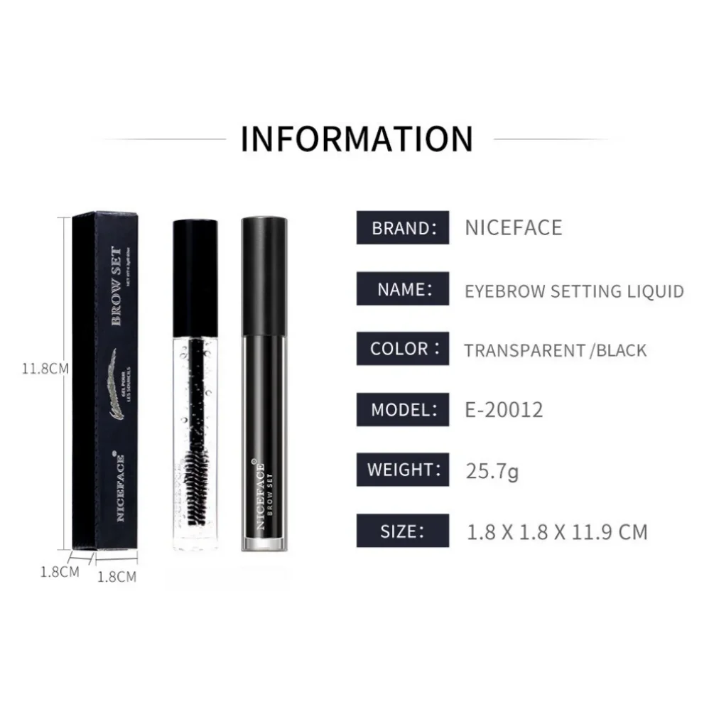 NICEFACE เจลจัดแต่งทรงผมคิ้วกันน้ําโปร่งใส Long-Lasting Brow Wax Cream สําหรับการแกะสลักคิ้วและแต่งหน้า
