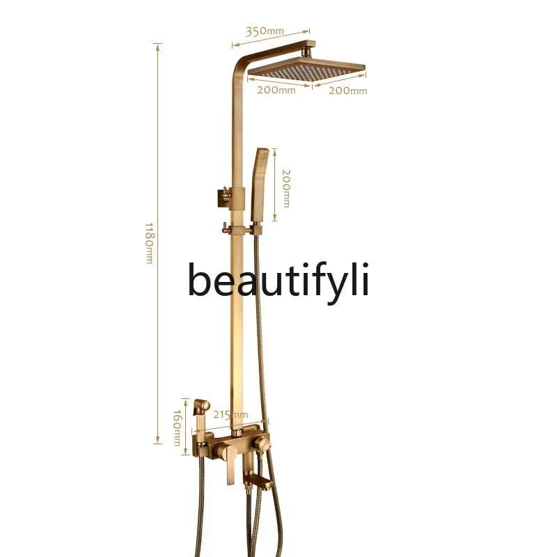 

Brass body hotel engineering four-function pressurized shower with nozzle shower