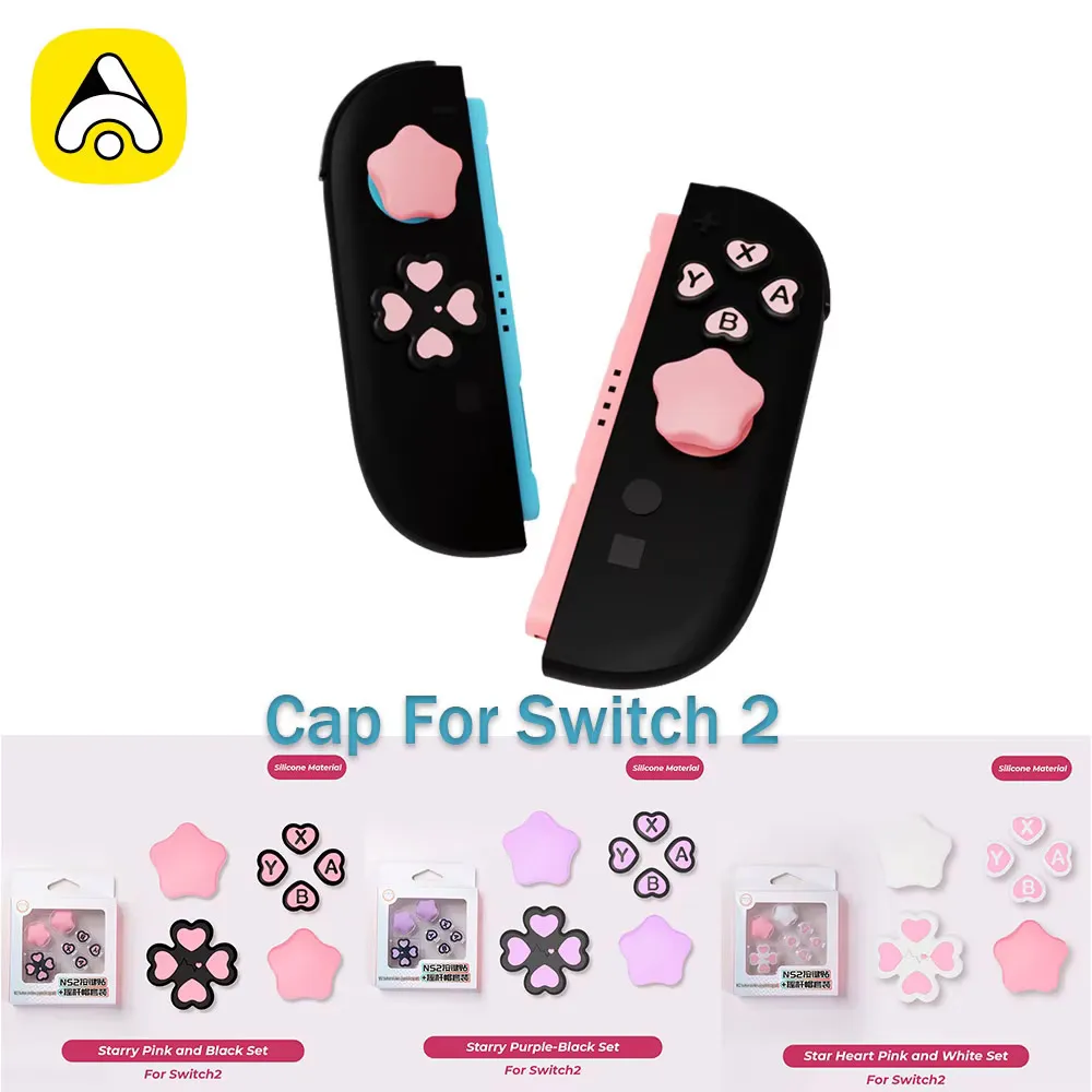

Silicone Soft D-pad Cross Button Thumb Stick Cap Sticker For Nintendo Switch2 Joy-Con ABXY Button Sticker Game Accessories