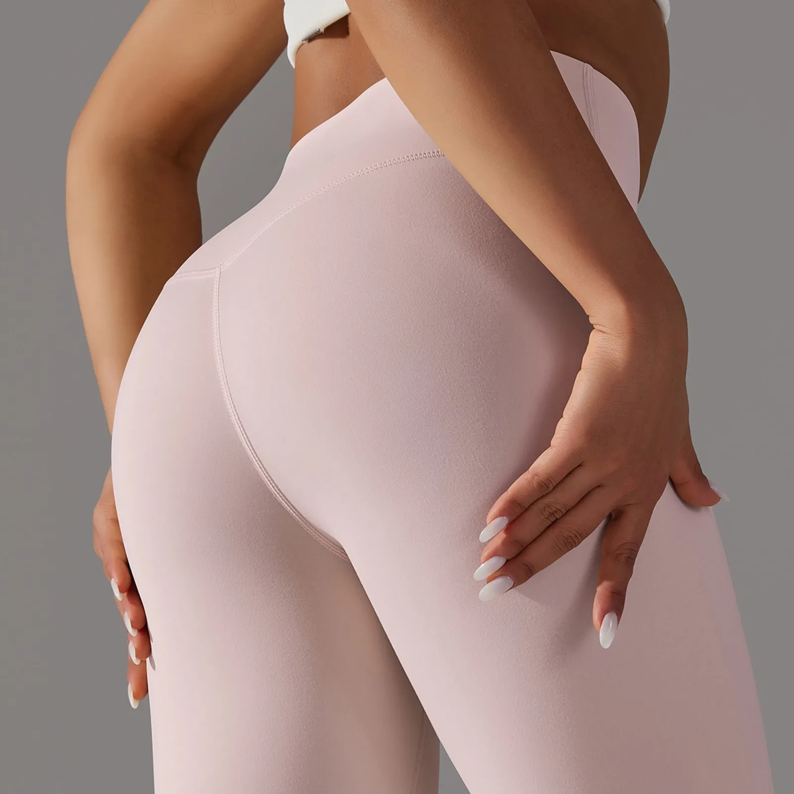 กางเกงเลกกิ้งรัดรูปเซ็กซี่สำหรับผู้หญิงกางเกงโยคะเก้าจุดเอวสูงผ้ายืดสีพื้นแบบคลาสสิกเรียบง่ายลำลอง