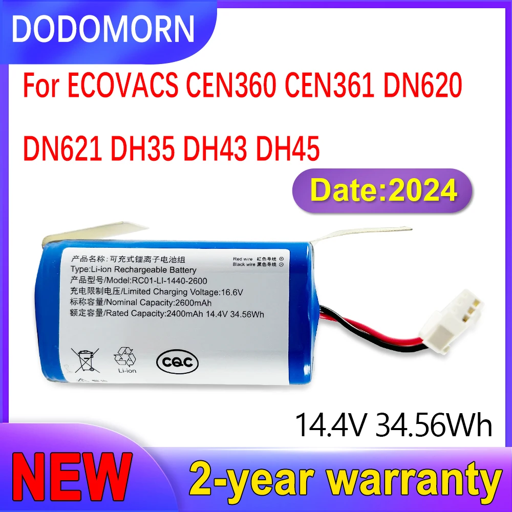 بطارية 14.4 فولت INR18650 لـ Ecovacs Deebot N79S, N79, DN622, DN622.11 لـ Eufy Robovac 11, 11S, 11S Max, 30, 30C, G30, G10 Hybrid