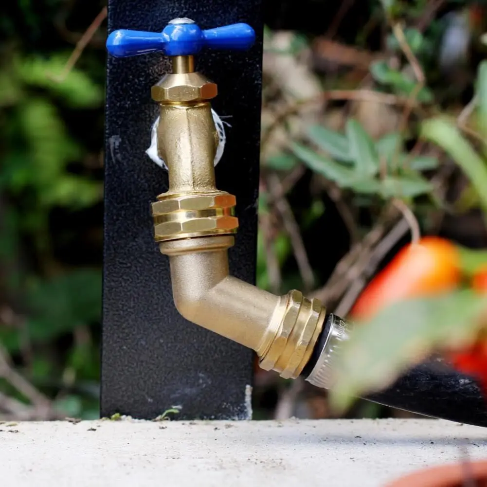 Garden Hose Elbow 3/4 Inch 45 Degree Brass Outdoor Hose Extension Fitting Elbow Home Yard Watering Equipment Irrigation System P