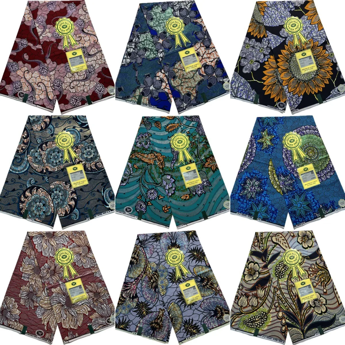 Nouveau Grand or cire 100% coton doux Batik haute qualité Original garanti véritable tissu de cire africaine Nigeria femmes Pagne