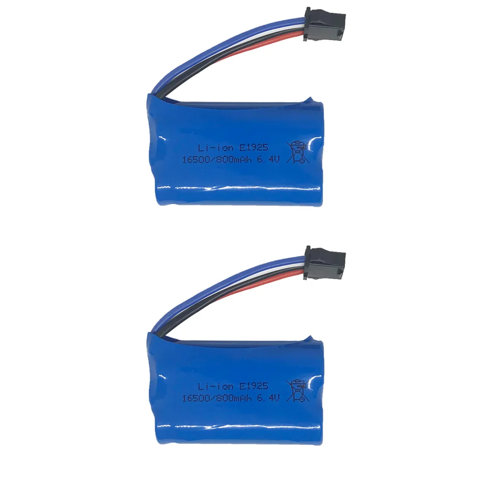 6.4V 800MAh 16500 Lipo Batteria per WLToys 18628 18629 18428 18429 RC Auto Giocattolo Pezzi di Ricambio 6.4V SM-4P Plug 800mah batteria Li-Ion