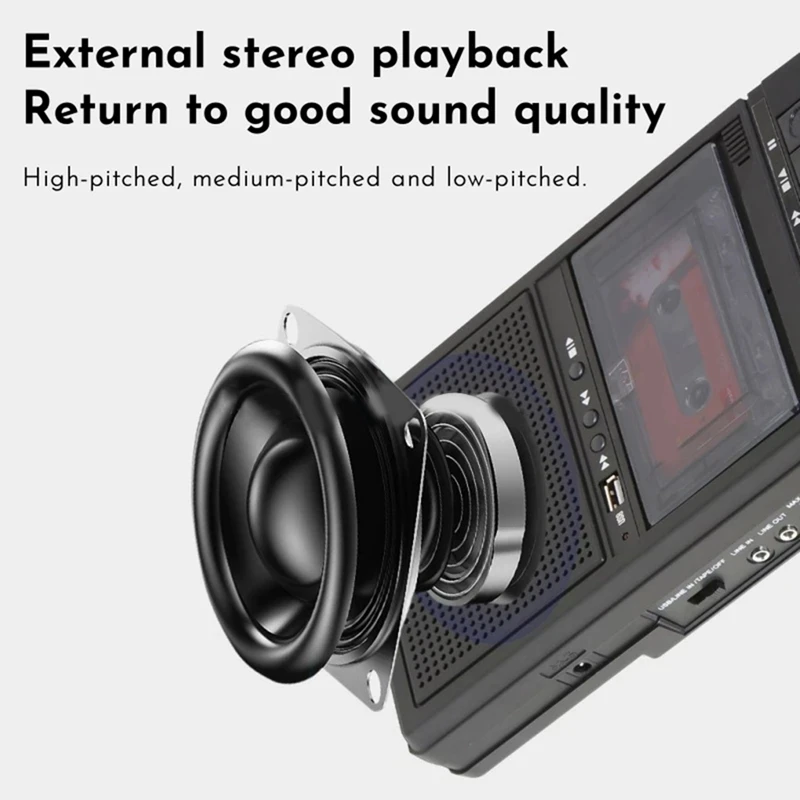 

Multifunction Retro Portable Handheld Tape USB Player Cassette Recorder MP3 Music Player Built-in Bluetooth Speakers-A12I