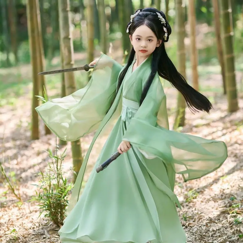Girls' Song Dynasty Ancient Hanfu 2026 New Spring/Autumn Children's Ancient Costume Hanfu Girls' Chinese Breathable Hanfu LJ413