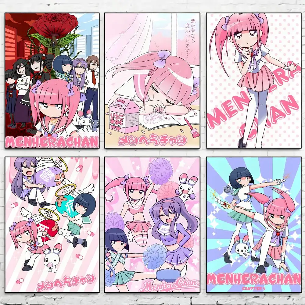 Personagem M-Menhera-chan Yami Kawaii Poster Waterproof HD Modern Peel And Stick Wall Decor Living Room Dorm Garage