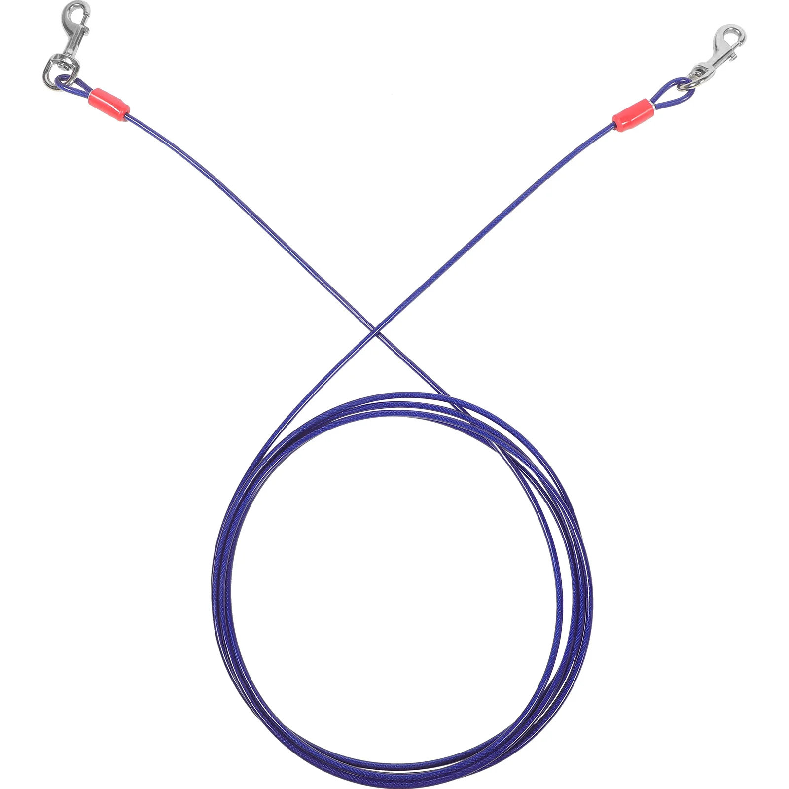 

Dog Tie Out Cable Durable Steel Wire Rope Double Metal Hook Camping Dog Tether Portable Outdoor Pet Leash Camping Necessities