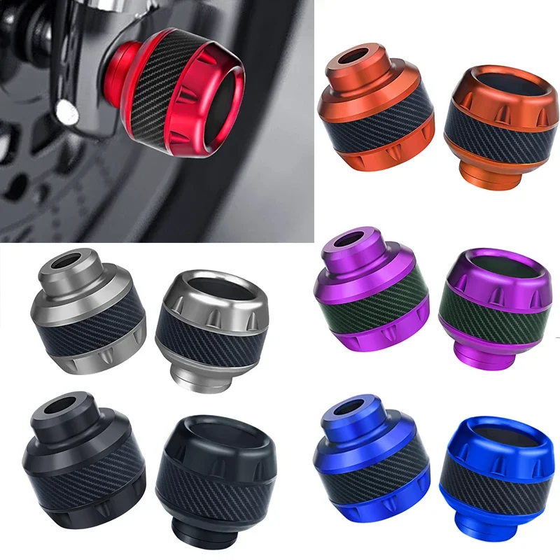 2Pcs Aluminum Alloy Moto Front Fork Cups Universal Motorcycles Falling Protector Explosion-proof Carbon Fiber Motorbike Scooter
