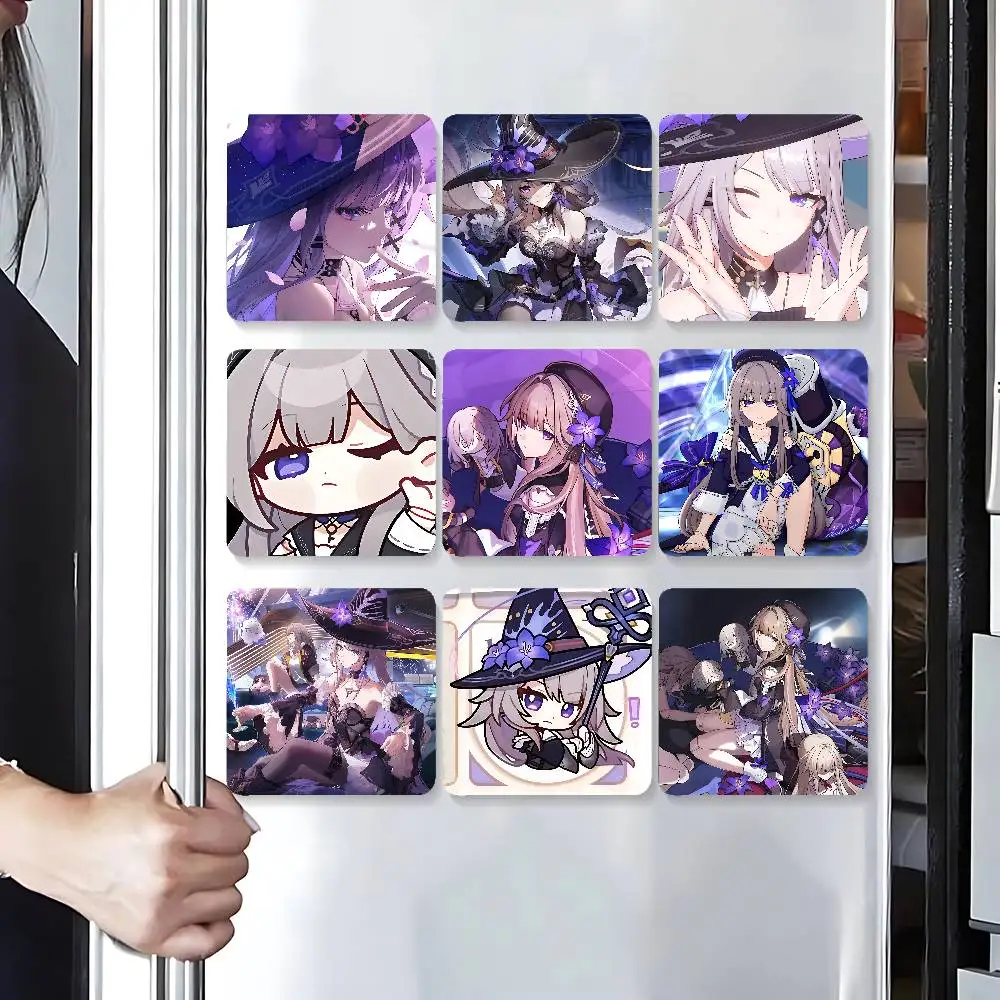 Hot Game Honkai Herta Refrigerator Magnets Cute Cartoon Magnetic Personality Decorations Creative Gifts
