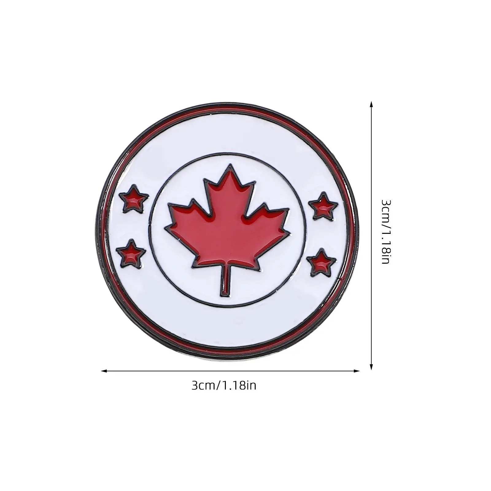 6Pcs Canada Flag Brooch Pins Round Metal Lapel Badge Reusable Scarf Shawl Clips for Clothes Decoration Patriotic National Flag