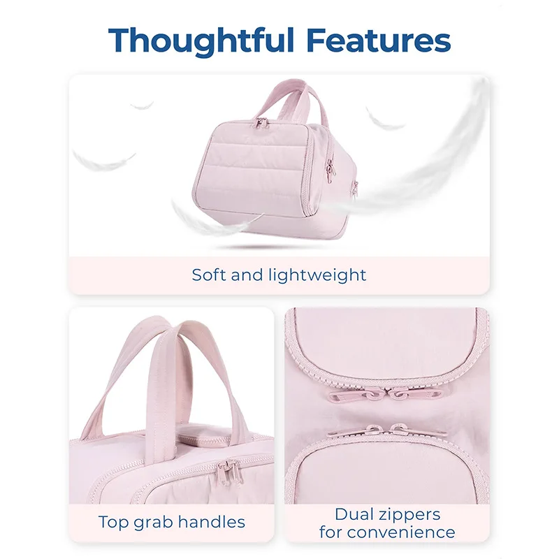 Große Kosmetiktasche - Tragbarer Reise-Organizer für Make-up, Hautpflege, Essentials - Für Unterwegs, Zuhause, Hotelaufenthalte – Detail 2