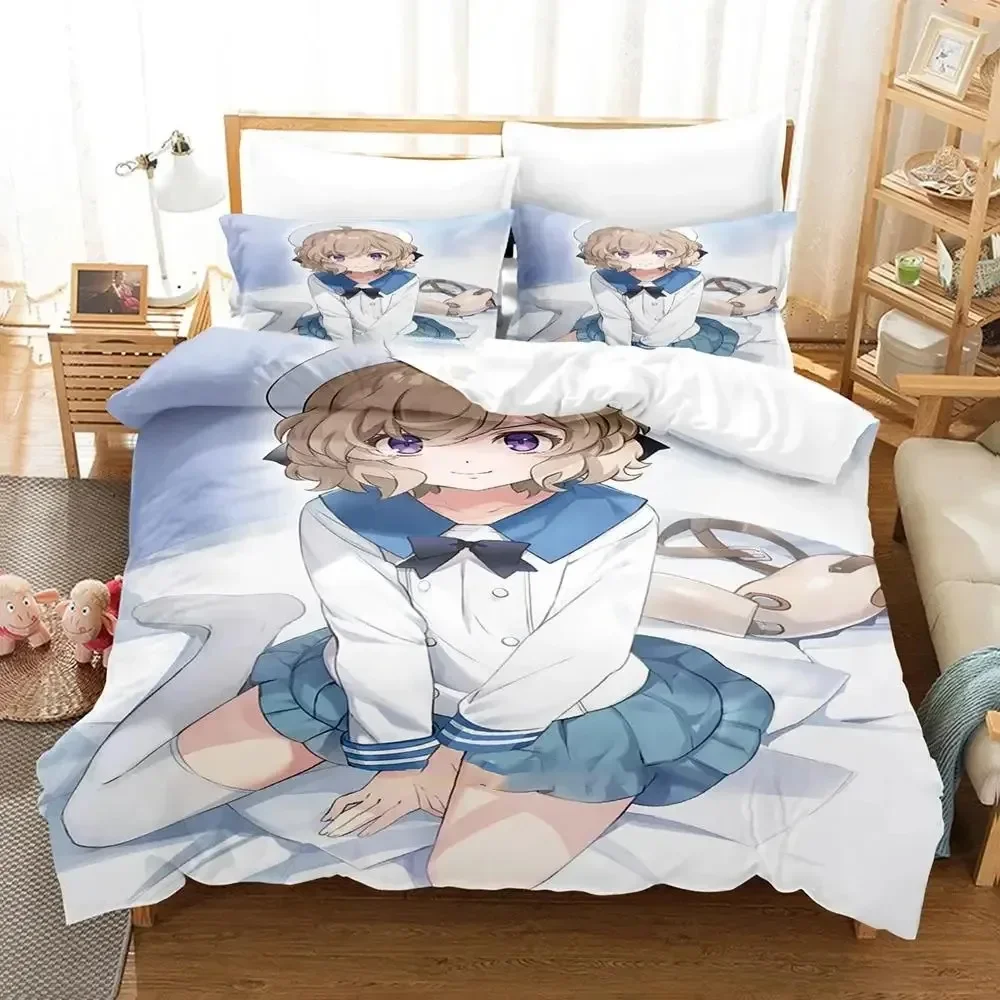 Anime Kotoko Iwanaga Kyokou Suiri Comfortable Duvet Quilt Cover Pillowcase Bedding Set Children Bedroom Decoration Home Textile