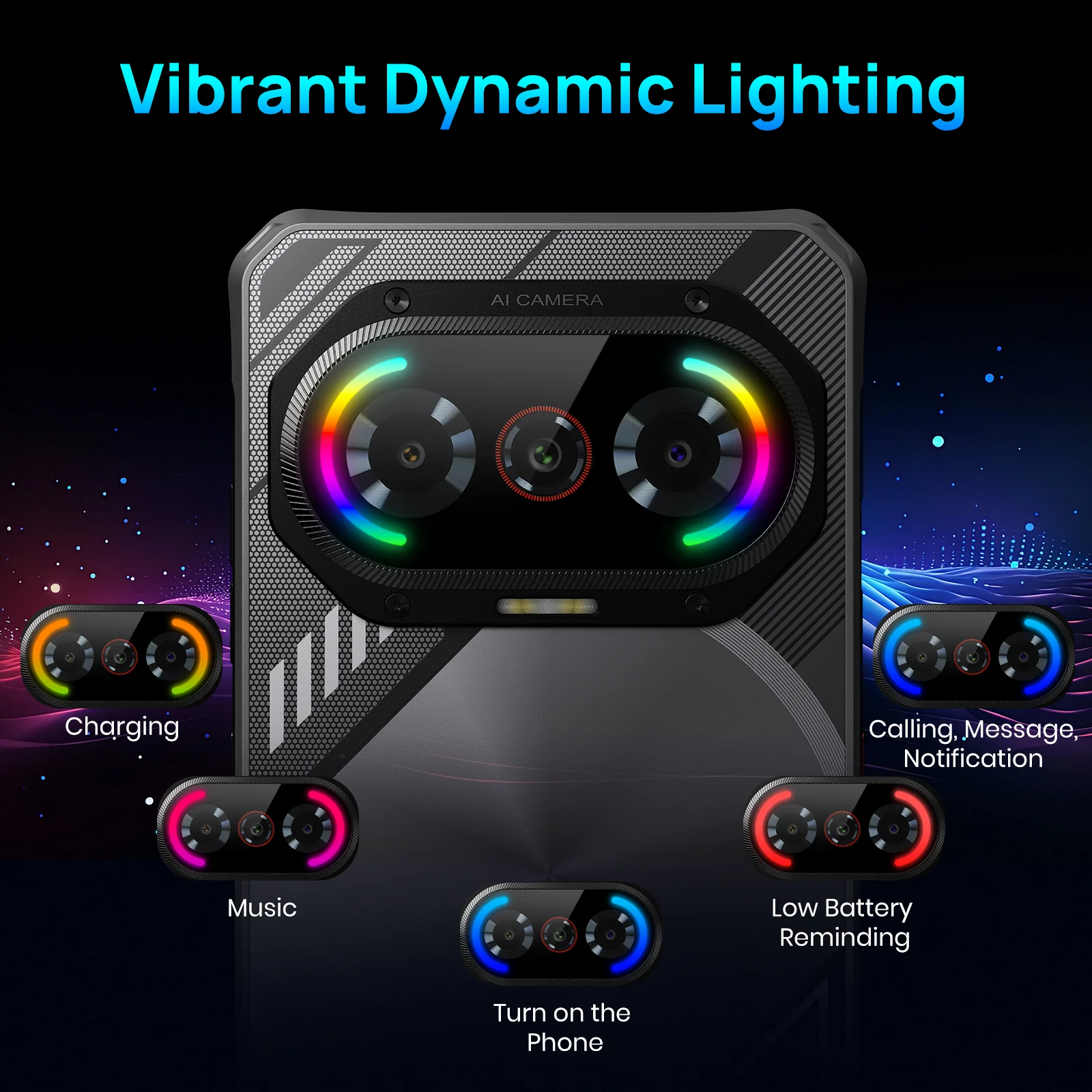 Fossibot F114 هاتف متين رفيع للغاية 16(4+12)GB + 128GB Unisoc T615 4G 50MP + 8MP + 2MP كاميرا 5000mAh 18W Android 15 هاتف ذكي #2