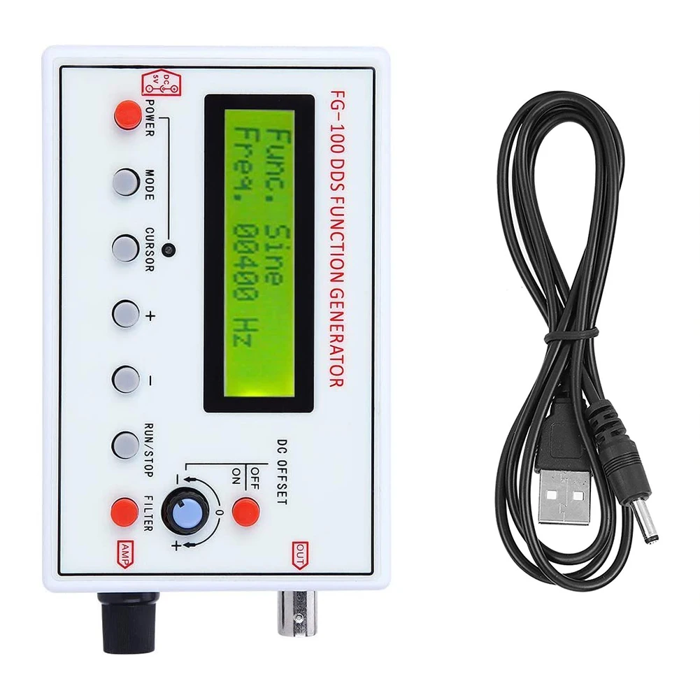 DDS Function Signal Generator FG100 Compact Design Wide Frequency Range from 1Hz to 500KHz for Various Applications