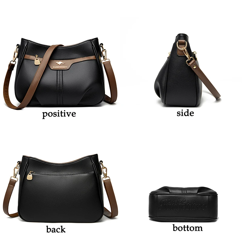 2024 High Quality Soft Leather Women\'s Handbag Trend Designer Female Crossbody Bag Leisure Wallet Girl Luxury Goods Sac A Main