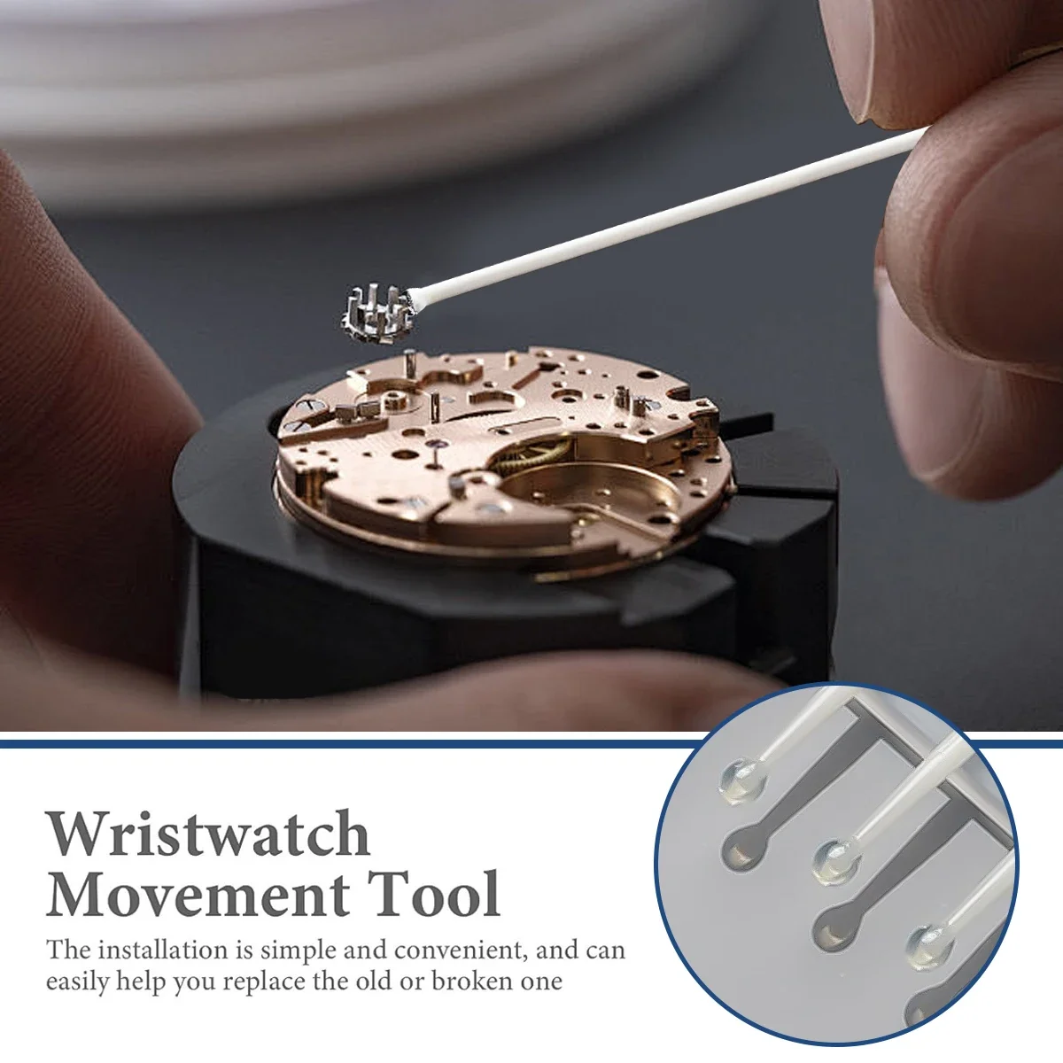 10 قطعة ساعة تنظيف مسحة ساعة حركة لاصق تنظيف عصا لصانع الساعات تنظيف الغبار مسحة لاصق تنظيف العصي 2025