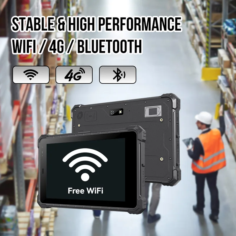 8 inch Ip68 stofdicht 1000nit buiten leesbaar 4 gb ram 13,56 MHZ Nfc met vingerafdrukherkenning robuuste tablet