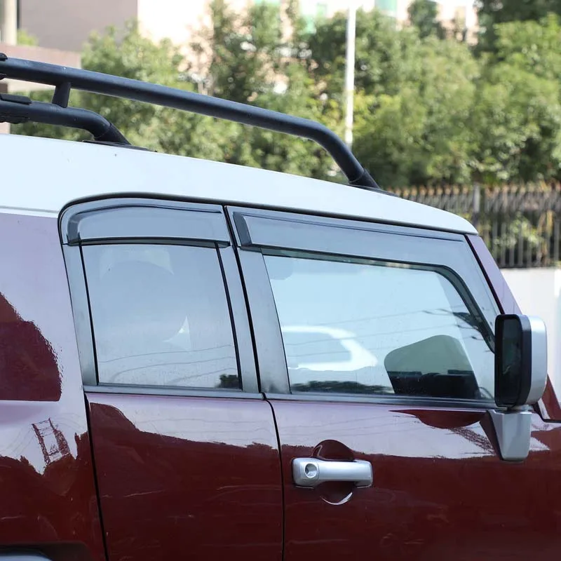 ABS الخارجي قناع تنفيس ظلال نافذة الشمس المطر الحرس منحرف لتويوتا FJ كروزر 2007-2021 اكسسوارات السيارات #6