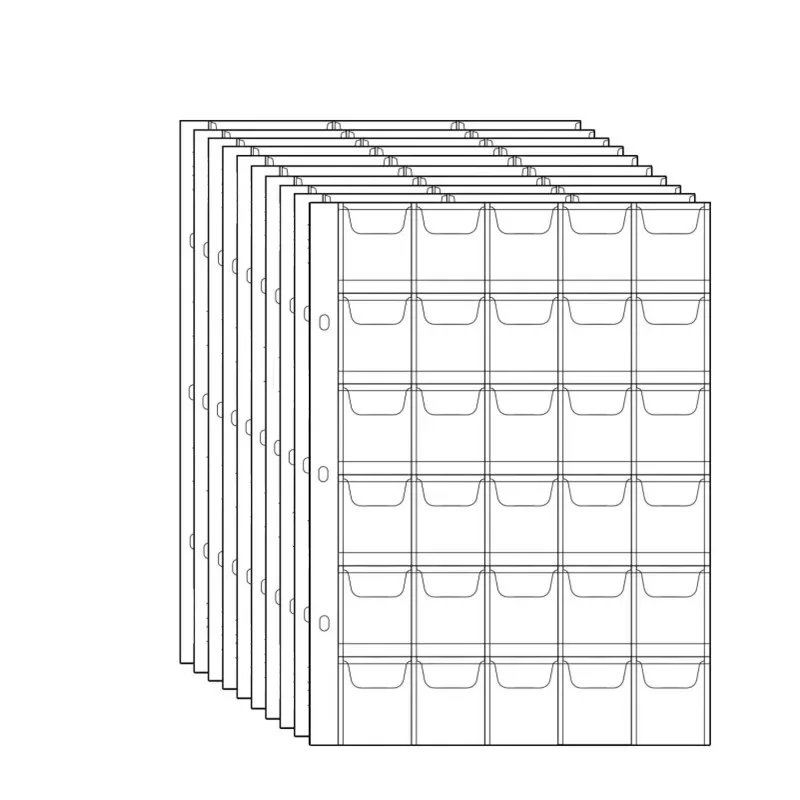 3 Hole Coin Album Collection Pages 12 20 30 35 42 Grids Transparent Coin Sheet PVC Protector 26mm/28mm/30mm/33mm/35mm/40mm/62mm